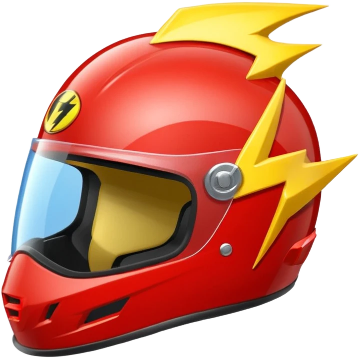 cartoon racing helmet with a lightning bolt and side attachments emoji