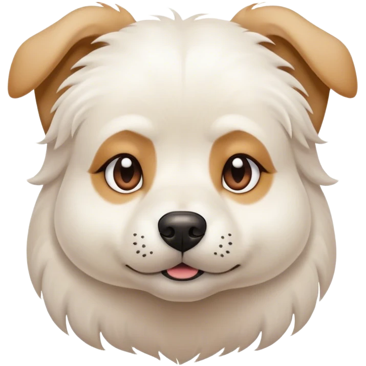 White dog with an raised eyebrow emoji