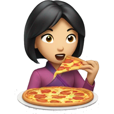 Mulan eating pizza  emoji