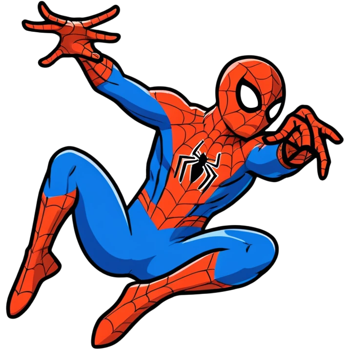 Spider-Man web-slinging in action pose emoji