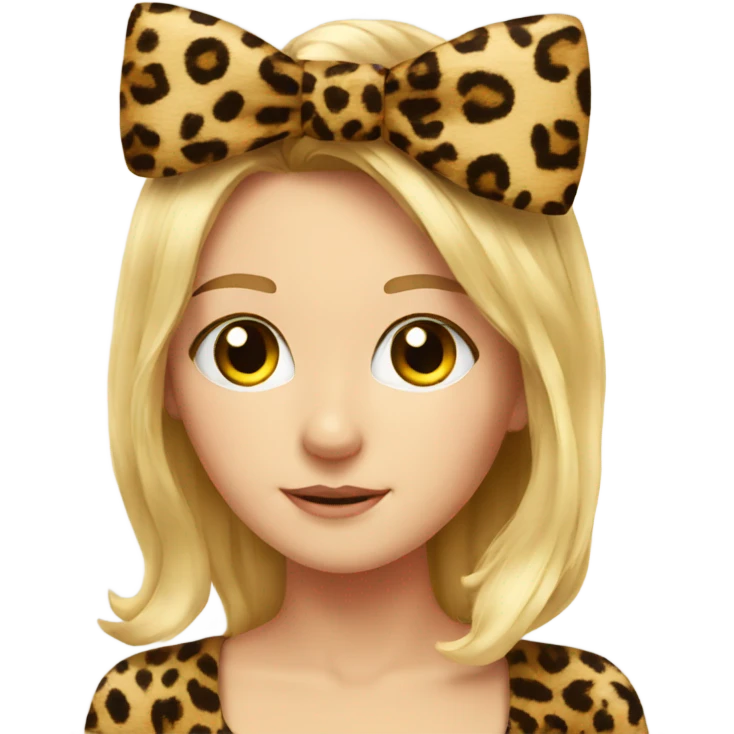 Bow with leopard print emoji