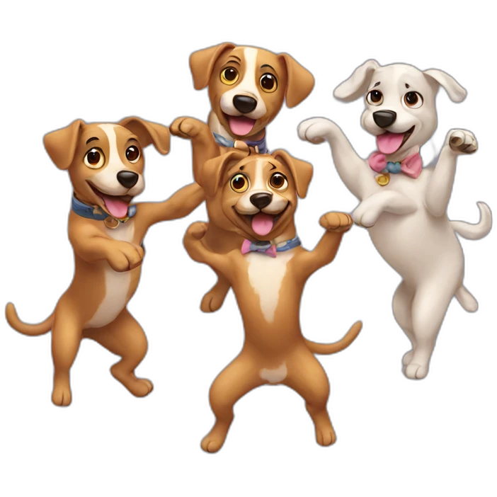 3 dogs dancing cabaret emoji
