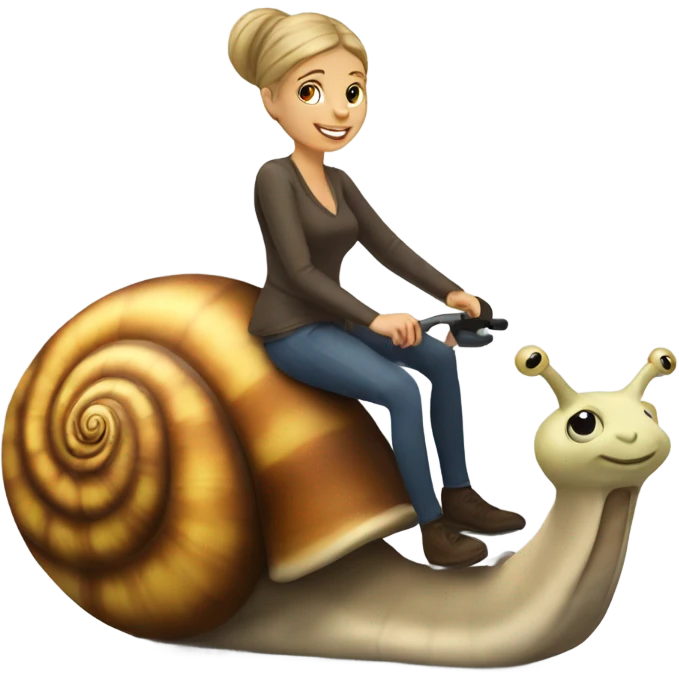 Caucasian Woman riding a snail emoji