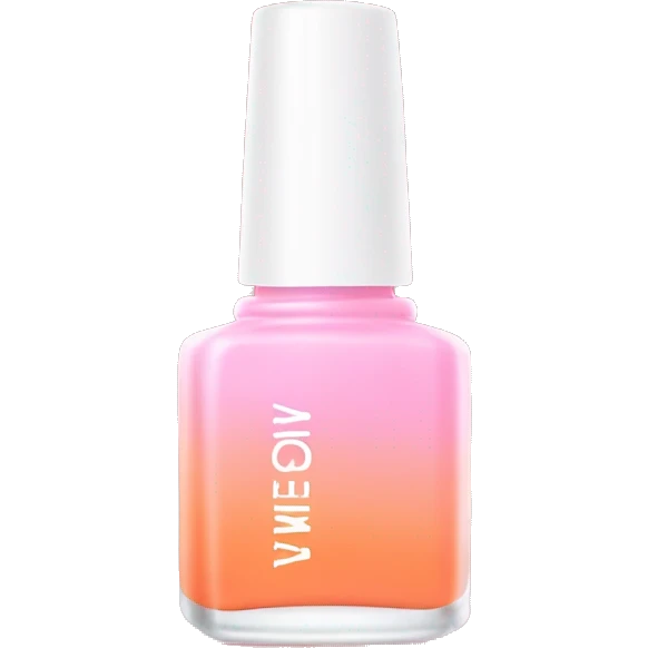 Pastel pink to orange ombré nail polish bottle emoji