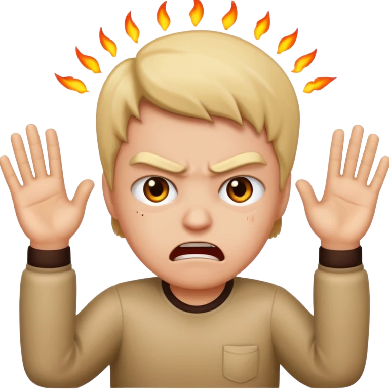 angry face with hands up emoji