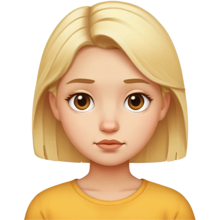 A blonde girl with a kinda chunky face emoji