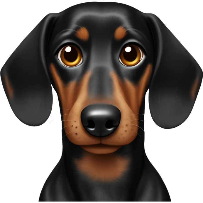 ￼ black dachshund with brown patches emoji