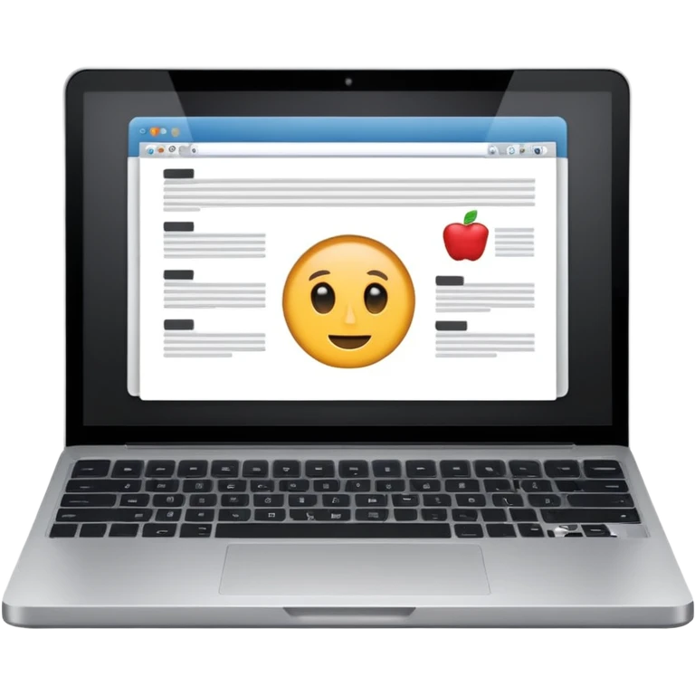 Research paper being typed on a laptop  (laptop only)  emoji