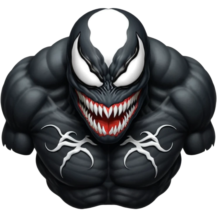 Venom head back view slightly hunched emoji