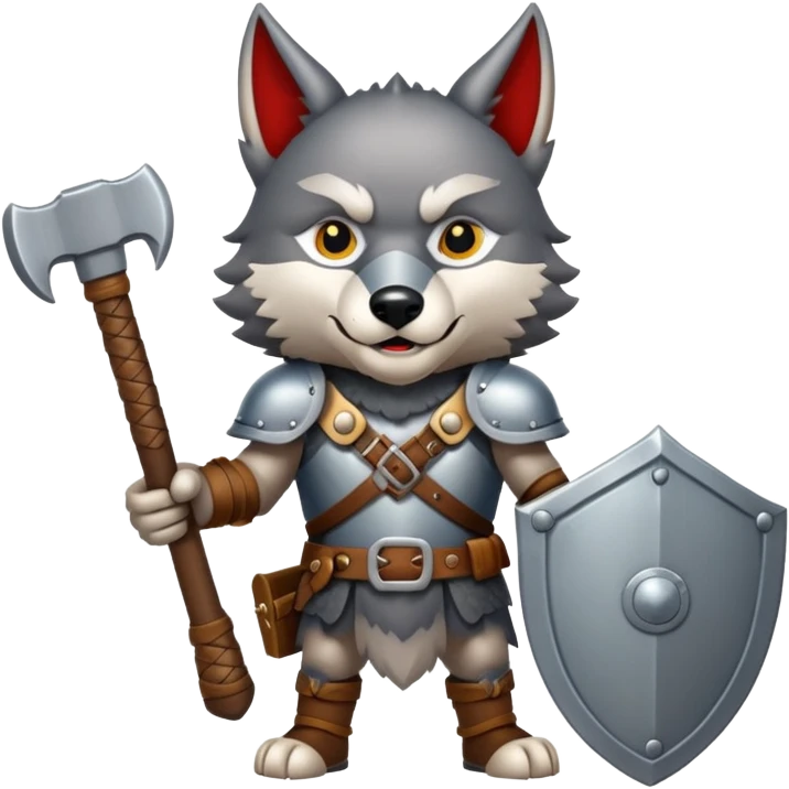 Wolf hold ban hammer Viking  emoji