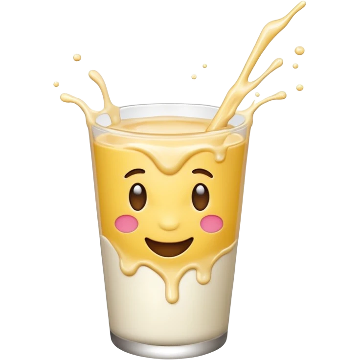 Emoji with milk flowing emoji