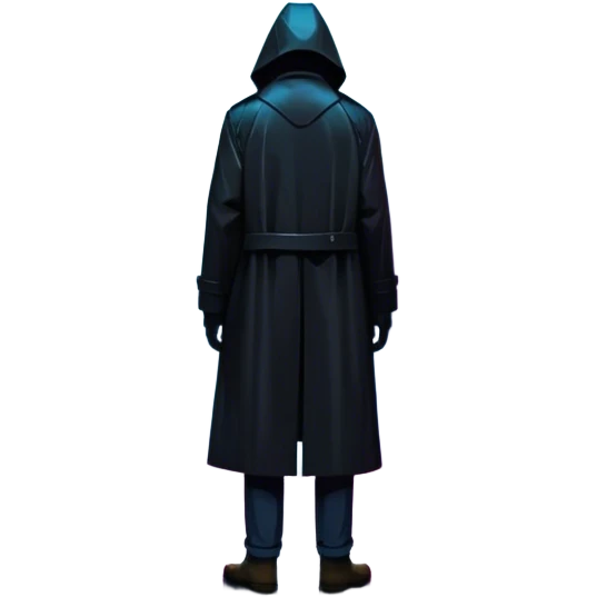 Movie Poster: A tense, gripping design with dramatic lighting. Shadows loom, and ominous shapes emerge from the mist. Suspenseful and cinematic atmosphere.  Include a mysterious figure in a dark coat standing in a rain-soaked alley, with glowing neon signs in the background. Transparent background. emoji