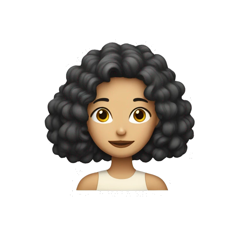 Una chica con pelo mono con una almohada emoji