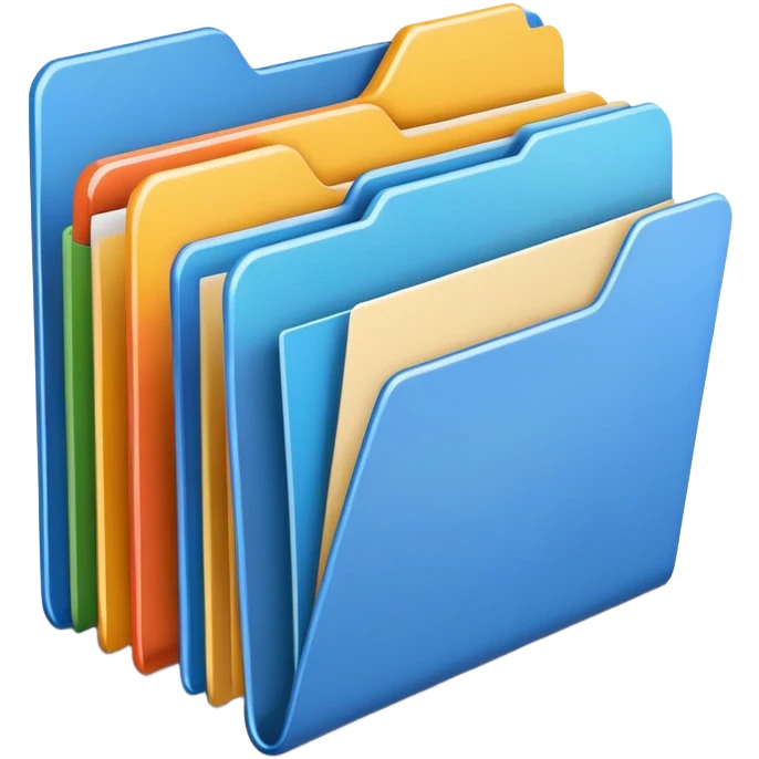 Desktop application folder structure with nested folders and files emoji