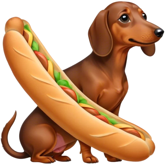 dachshund baguette emoji