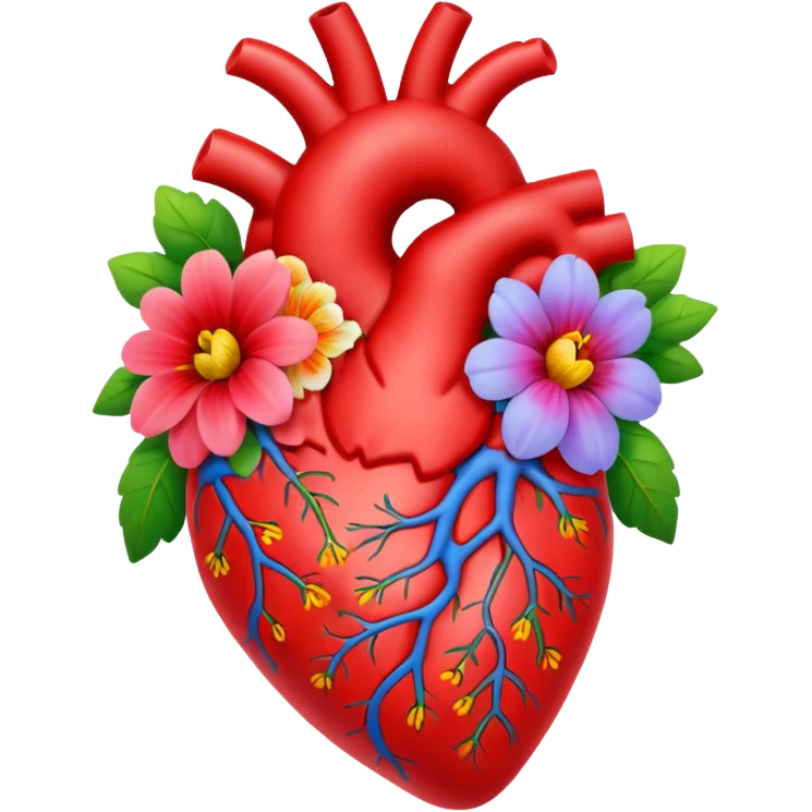 Anatomical hart with flowers emoji