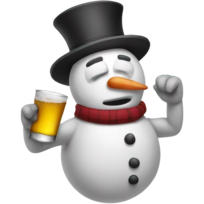 Drunken snowman emoji