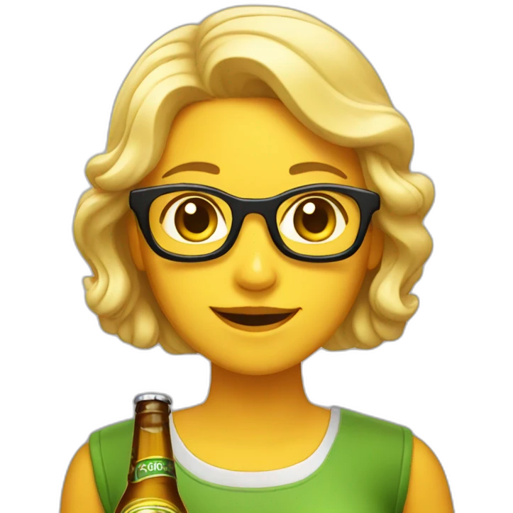 Mujer cerveza emoji