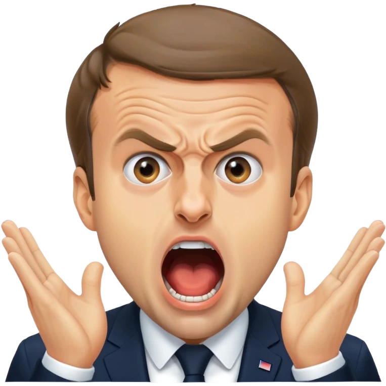 Emmanuel Macron screams in panic emoji