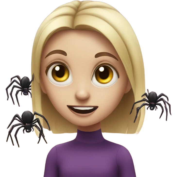 Spider with girl scary emoji