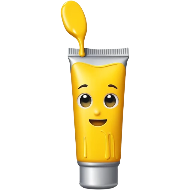 a tube of yellow paint emoji