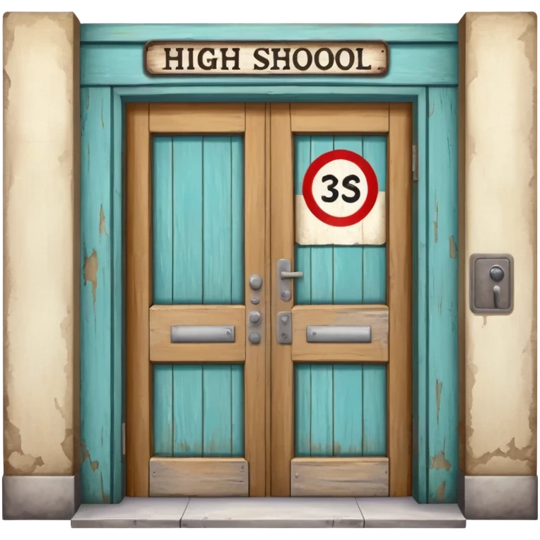 A Doorway with a "High School" Sign emoji