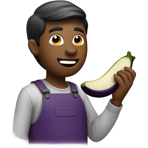 man eating eggplant emoji