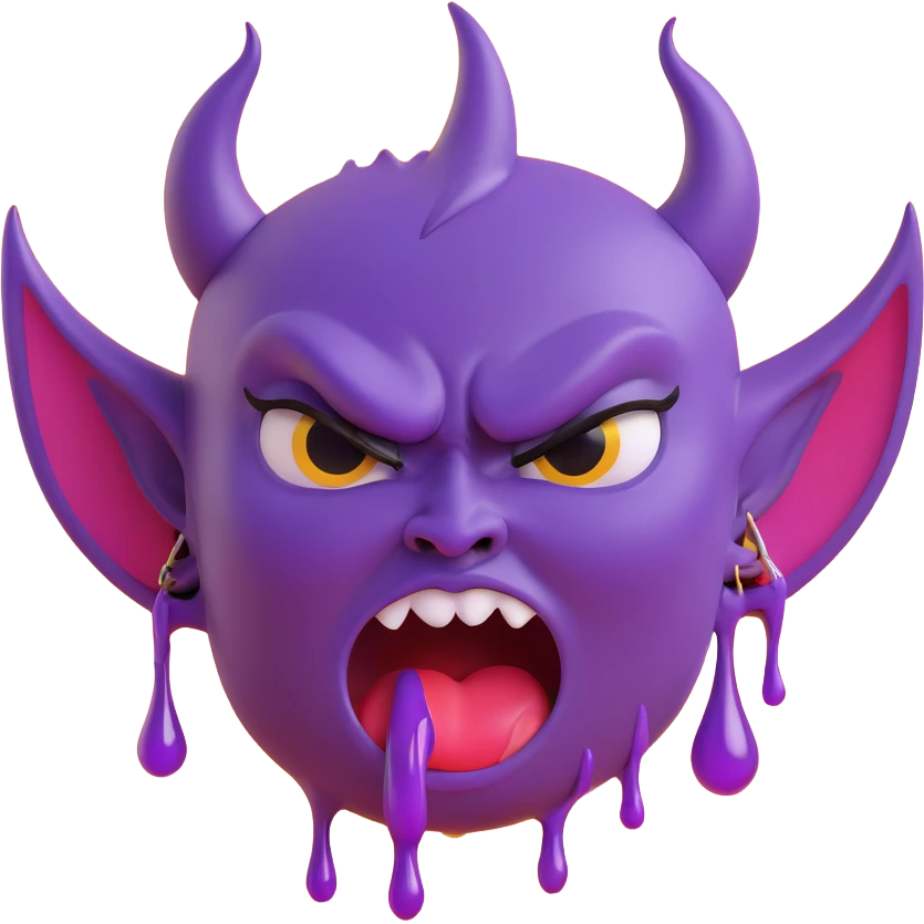 Purple devil cry with tears emoji