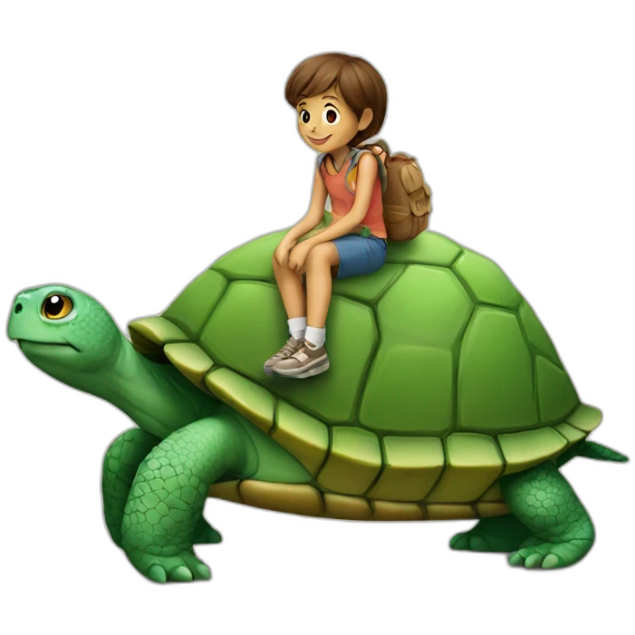 Chat sur une tortue emoji