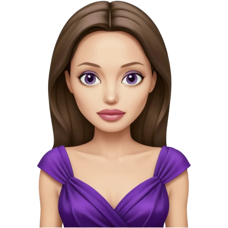 Angelina Jolie, purple dress emoji