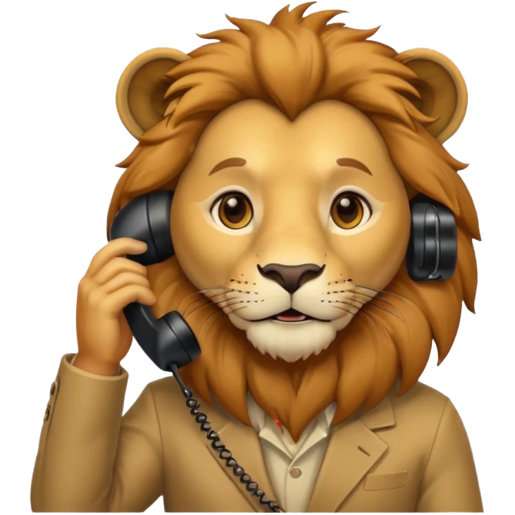 Lion on the phone emoji