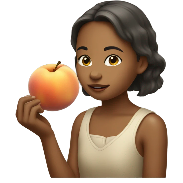 girl eating a peach emoji