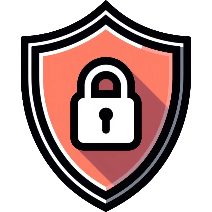 minimalistic security shield with a padlock on top emoji