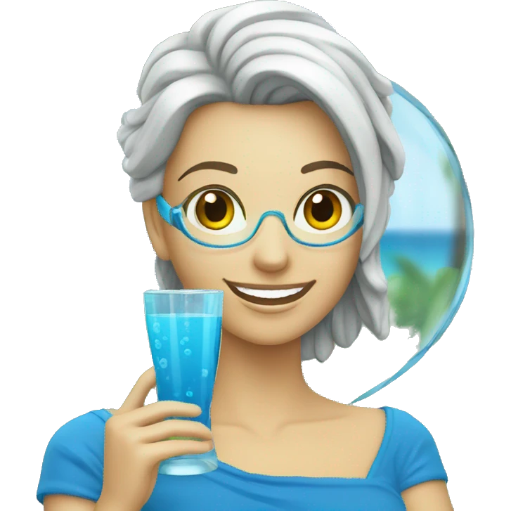 Blue curaçao clear glass emoji
