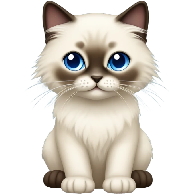 Seal colorpoint ragdoll cat dark nose emoji