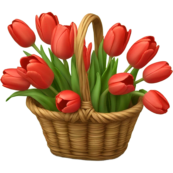 red tulips in basket emoji