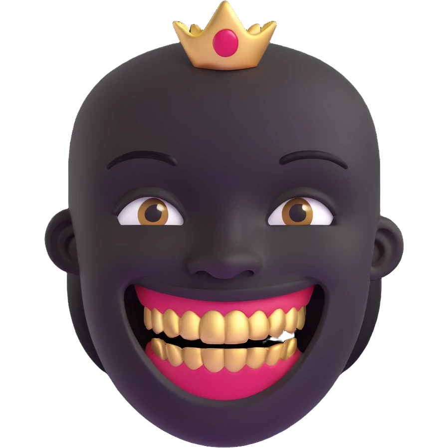 black face smiling with gold teeth emoji