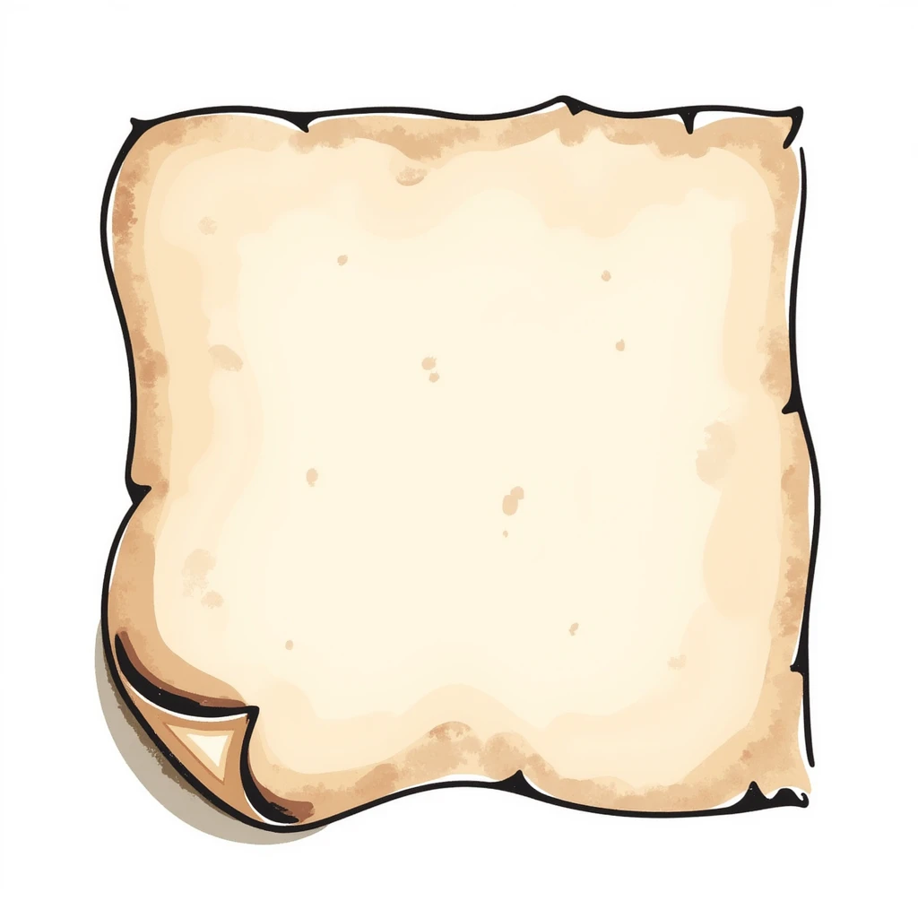 vintage torn kraft paper edge, hand-drawn watercolor, soft crumpled texture, transparent background, no face, no hands, no legs, no characters emoji