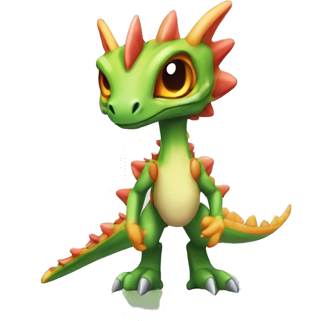 Colorful Edgy Chibi-Greymon-Flygon-Velociraptor emoji