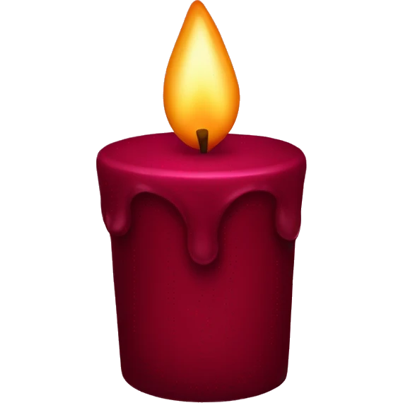 Dark red velvet candle emoji