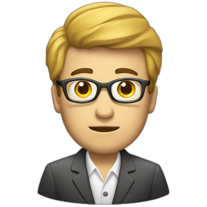 Periodista cansado de su trabajo emoji