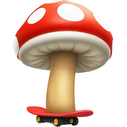 Mario-style Mushroom Hoverboard emoji
