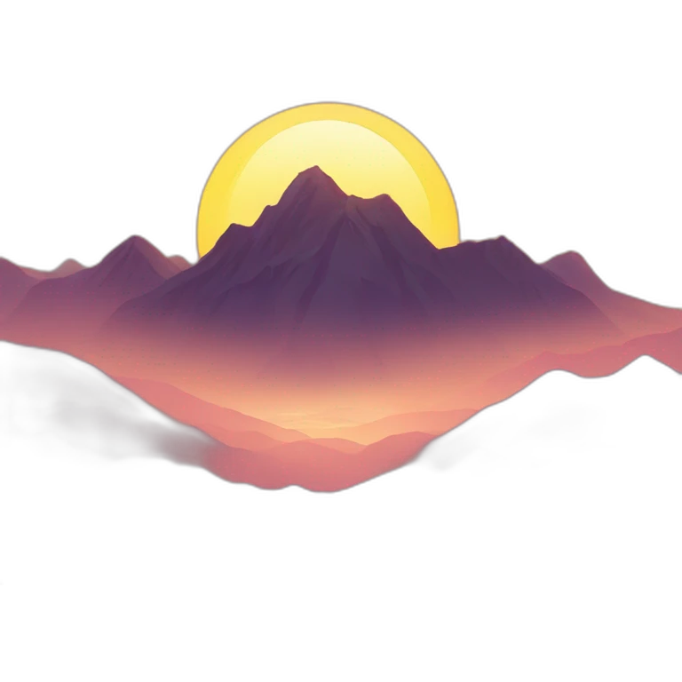 the sun setting behind the mountains emoji