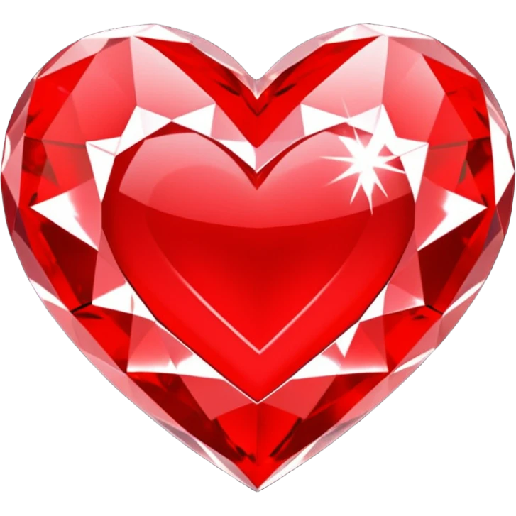 A red heart made of diamond with name Jacky emoji