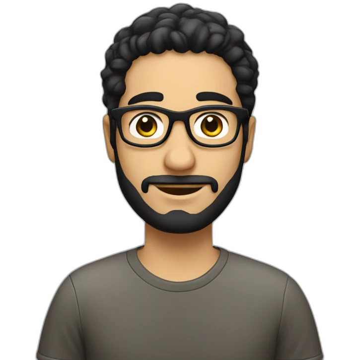 israeli software developer with glasses, black hair and no beard emoji