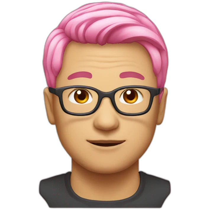 spectacle-pinkhair-middleage-man-japanese emoji