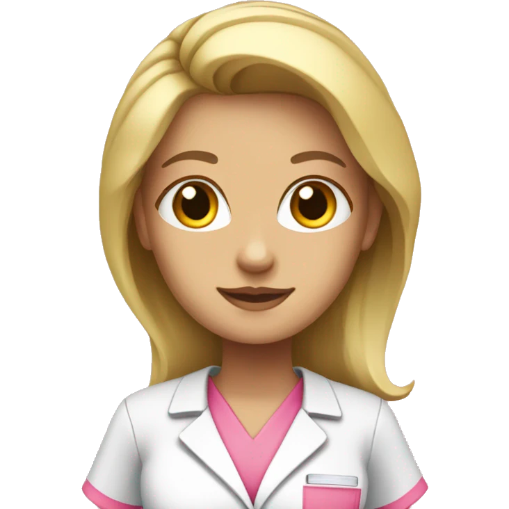 Blonde nurse in pink scrubs  emoji