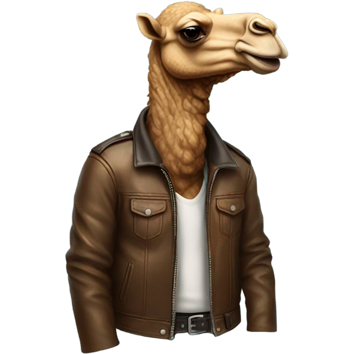 Cool camel in a leather jacket  emoji