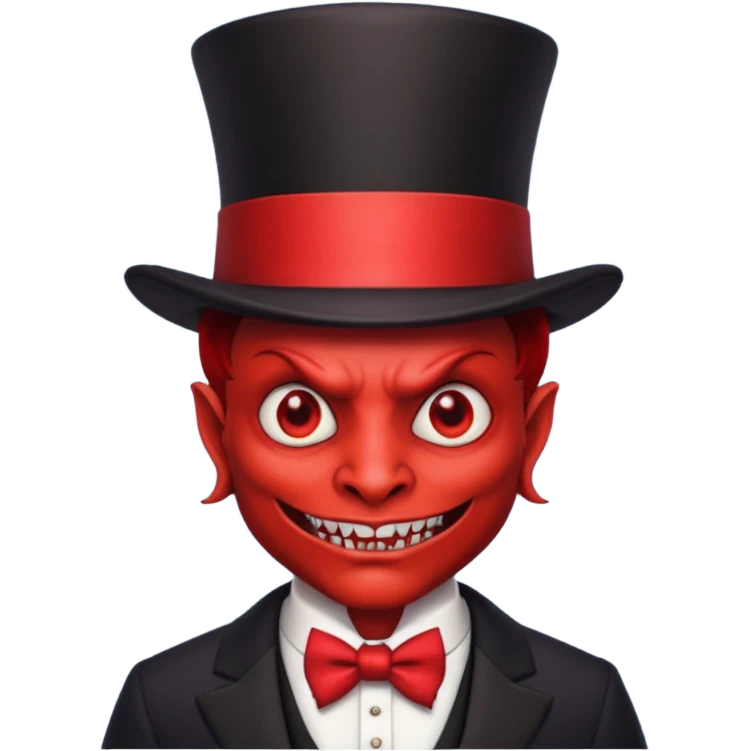devil with suit and hat emoji