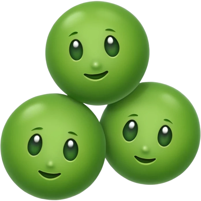 three pea balls emoji